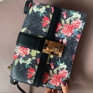 Aldo Cross Body Handbag With Flowers